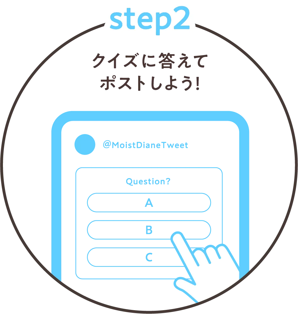 Step2 クイズに答えてポストしよう！